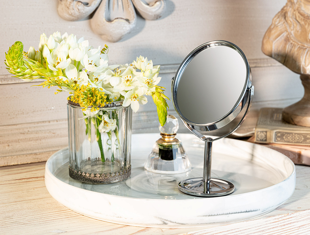 Овальное зеркало Bailey 16,5x8 см. - серебристое