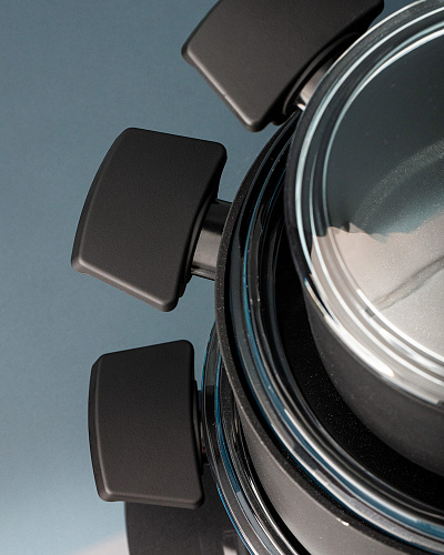 Набор посуды Titanium Professional из 7 шт., 18-22-26 см. - черный