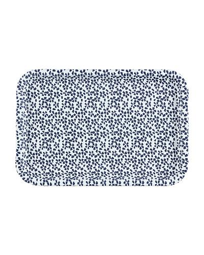 Прямоугольный поднос Rêve Bleu Fleur Sauvage 31x21x2 см. - белый / синий