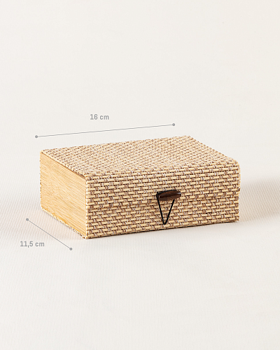 Шкатулка бамбуковая Julien 16 см. - кремовая