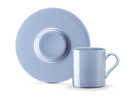 Набор кофейных чашек Lenora на двоих, 90 мл - голубо-серый