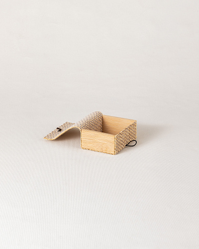 Шкатулка бамбуковая Julien 10x8x4.5 см. - кремовая