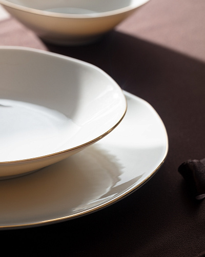 Столовый сервиз Collin из 24 шт. - белый / золотистый