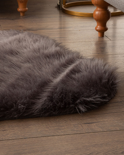 Плюшевый ковер Lela 90x150 см. - темно-серый