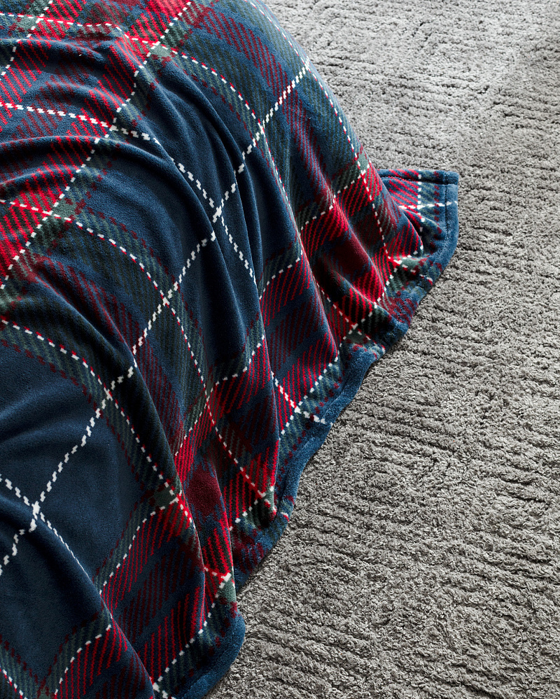 Плед Antonin Welsoft с принтом 200x220 см. - темно-синий / красный