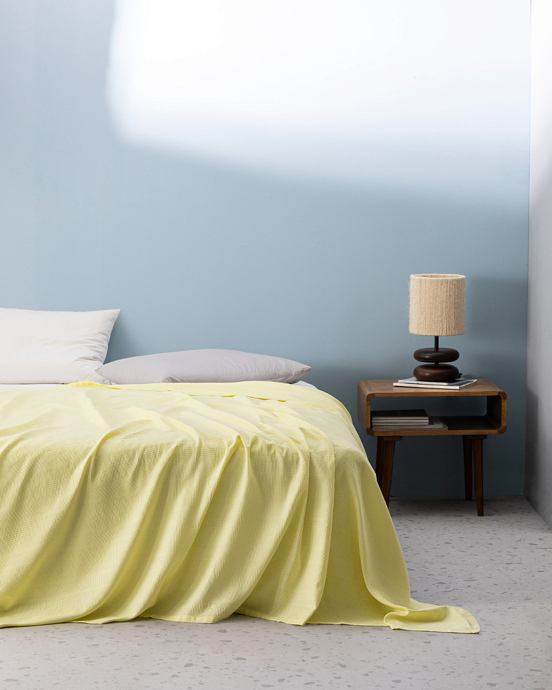 Покрывало односпальное Mathilda 150x220 см - желтое