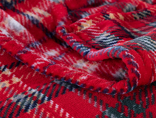 Покрывало полутораспальное Welsoft Chéri с принтом 200x220 см. - красное