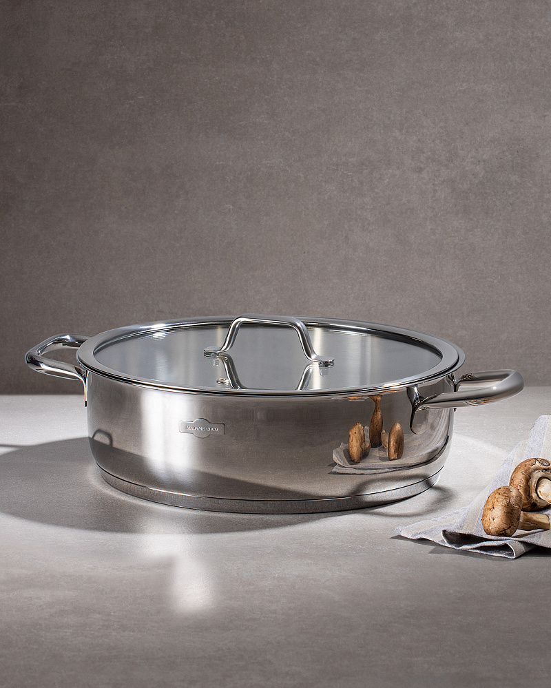 Кастрюля с крышкой Nova 28 см, нержавеющая сталь