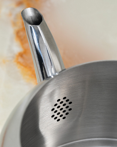 Турецкий двойной чайник Azura 2000+3000 мл. - серебристый