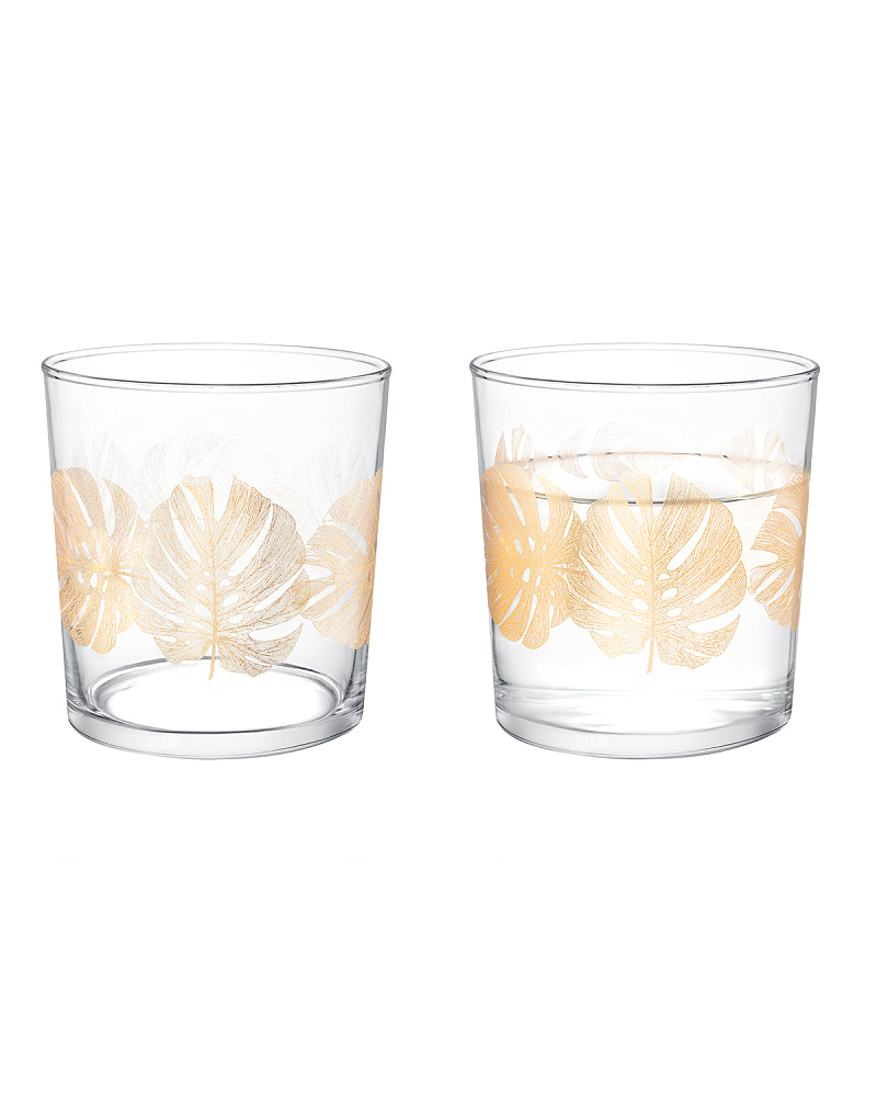 Набор стеклянных стаканов для напитков Pierretta-Golden из 4 шт., 380мл
