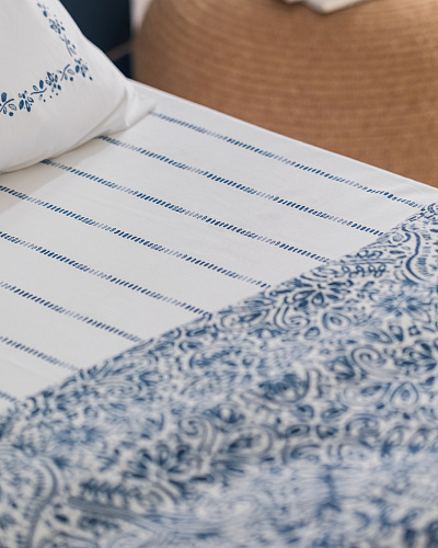 Комплект постельного белья двуспальный Jendi с вафельным покрывалом 240x260 см, - хлопок, лиоцелл