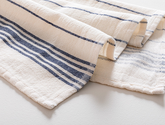 Полотенце кухонное Linda 40x60см - экрю/темно-синий