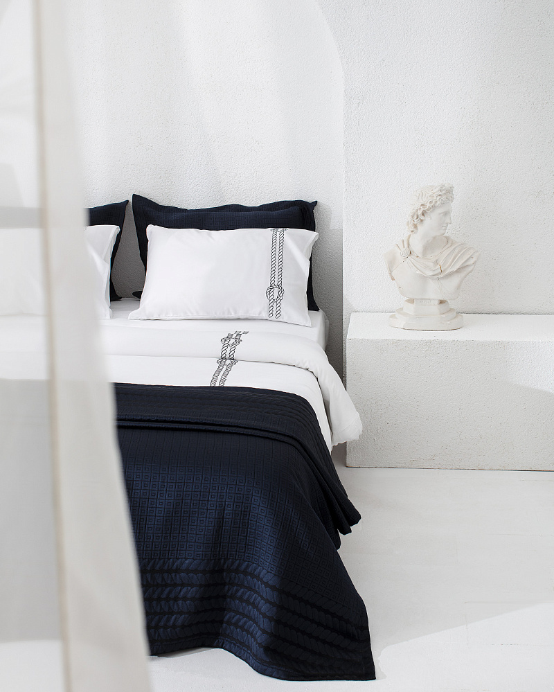 Комплект постельного белья двуспальный Rodez Yacht Collection с 4 наволочками и покрывалом 240x260 см, - хлопок