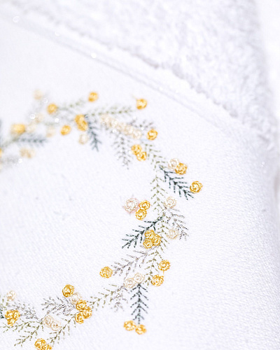 Полотенце для лица Eze 50х76 см - белое / желтое