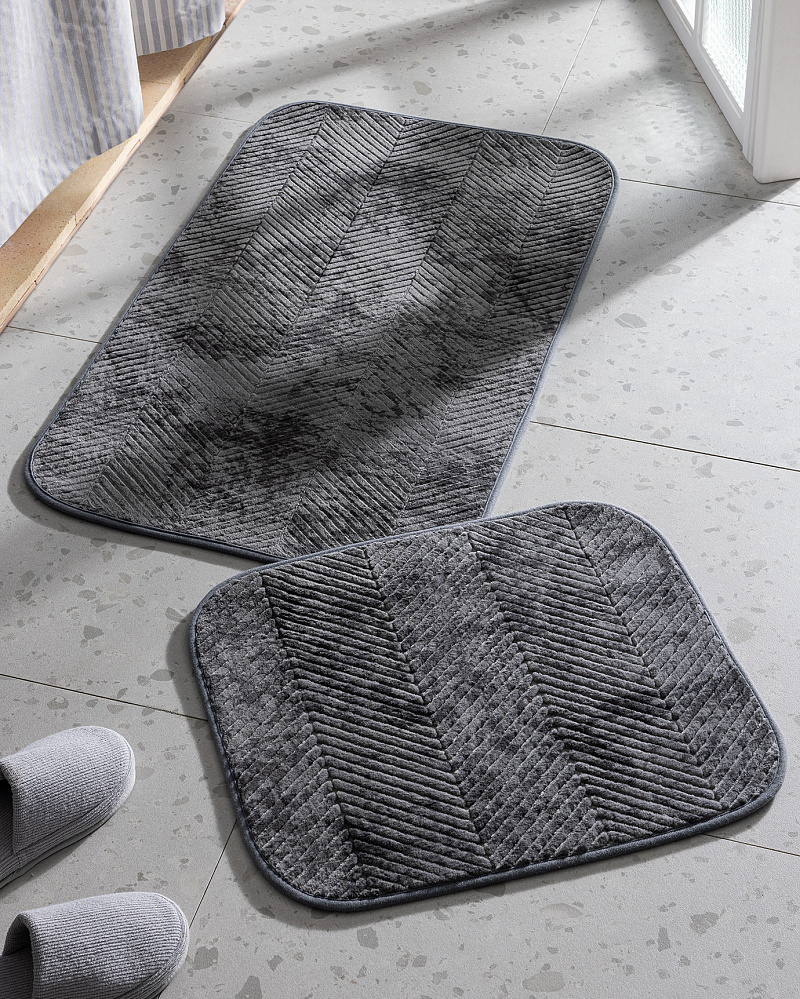 Комплект ковриков для ванной Eze из 2 шт., 60x100 см и
50x60 см. - полиэстер