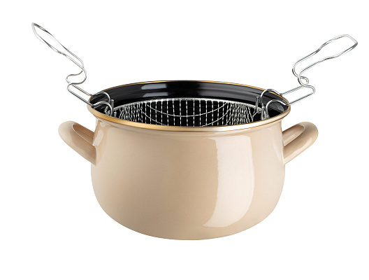 Эмалированная металлическая кастрюля Bonneville с крышкой 3,5 л. - бежевый