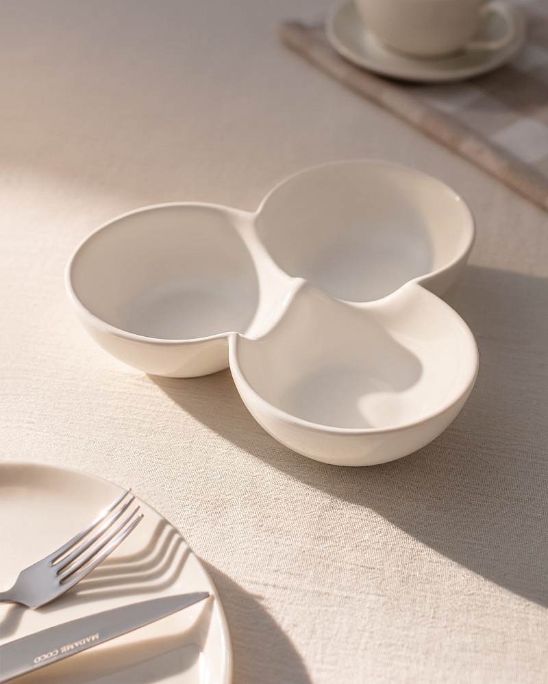 Фарфоровое блюдо из 3 частей New Petit Concept, 20,3x20,3x4,5см