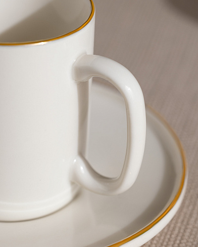 Набор кофейный Lumora из 12 шт., 100 мл. - белый / золотистый