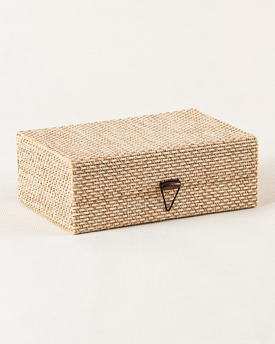 Шкатулка бамбуковая Julien 22 см. - кремовая