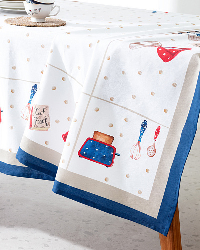 Скатерть Asonne 150x200 см. - белая / бежевая