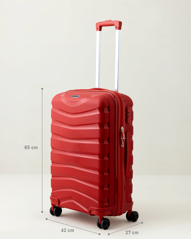 Чемодан Mer 42x27x65 см., 3,5 кг. - красный