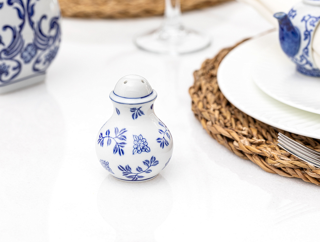 Солонка Allotropie 5,5x5,5x8 см. - синяя / белая