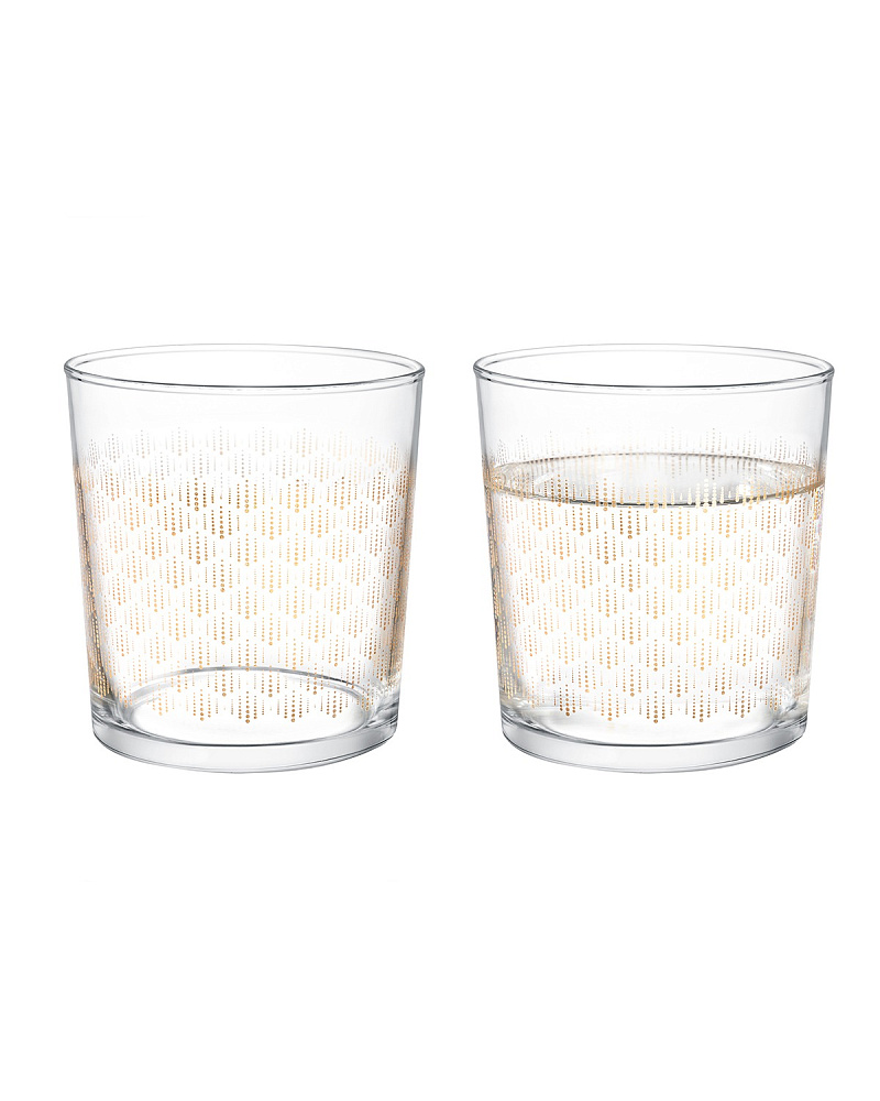Набор стеклянных стаканов для напитков Pierretta-Golden из 4 шт., 380мл