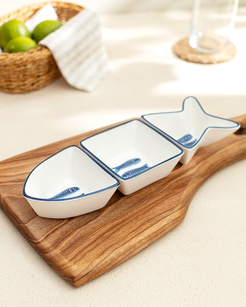 Тарелка Marine из 3 частей 26x8,7x4,1 см. - белая / синяя