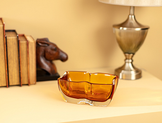 Ваза ручной работы Loches 21x9 см. - золотистая