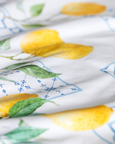 Скатерть Andela 160x250 см. - белая / синяя