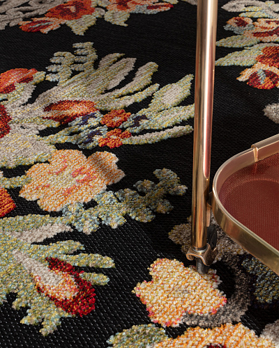 Ковер Lubien с цветами 200x300 см. - черный