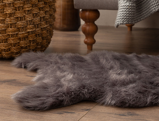 Плюшевый ковер Lela 60x90 см. - темно-серый