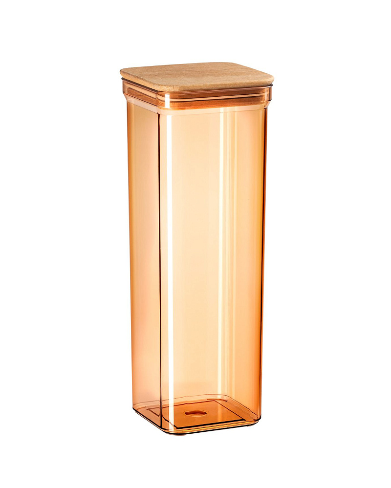 Контейнер Kaviera, с деревянной крышкой, 2100 мл, из 2 шт - янтарный