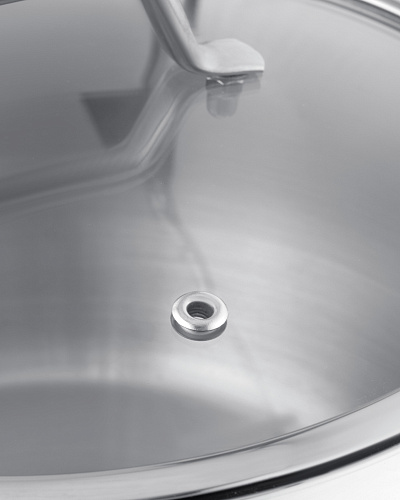 Кастрюля Vera с крышкой глубокая 16 см, нержавеющая сталь