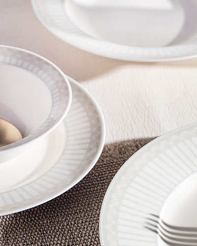 Столовый сервиз Fabre из 24 шт. - белый / серый / голубой