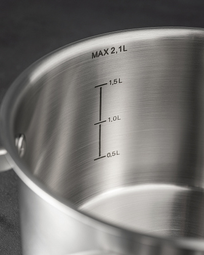 Кастрюля Raye с крышкой 16x10,5 см. - нержавеющая сталь