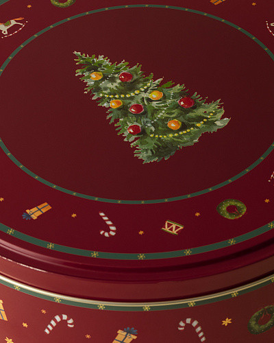 Круглая металлическая коробка Bonni с крышкой 13x13x6 см, металл