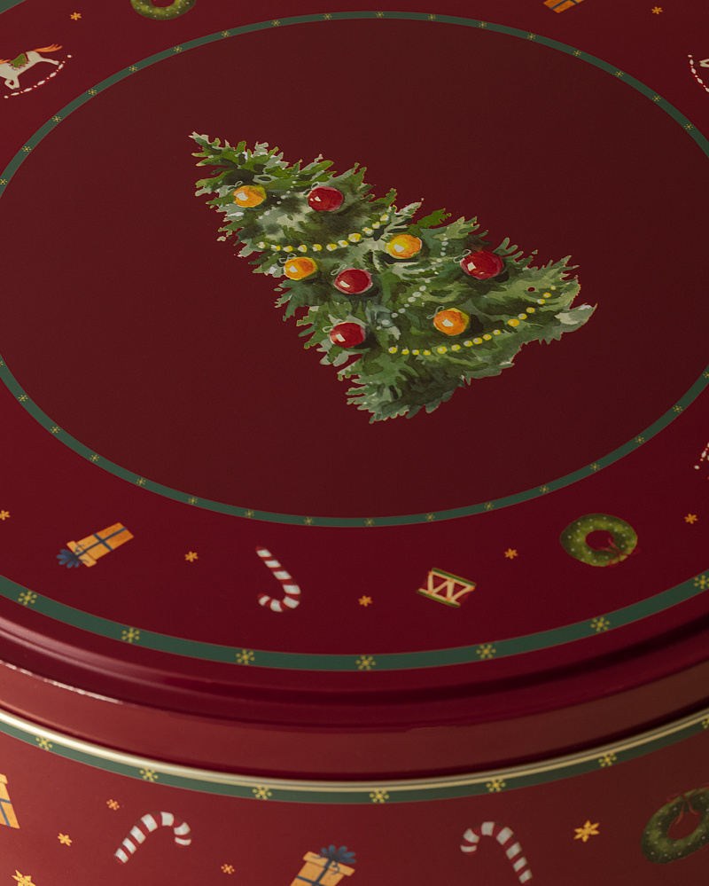 Круглая металлическая коробка Bonni с крышкой 13x13x6 см, металл