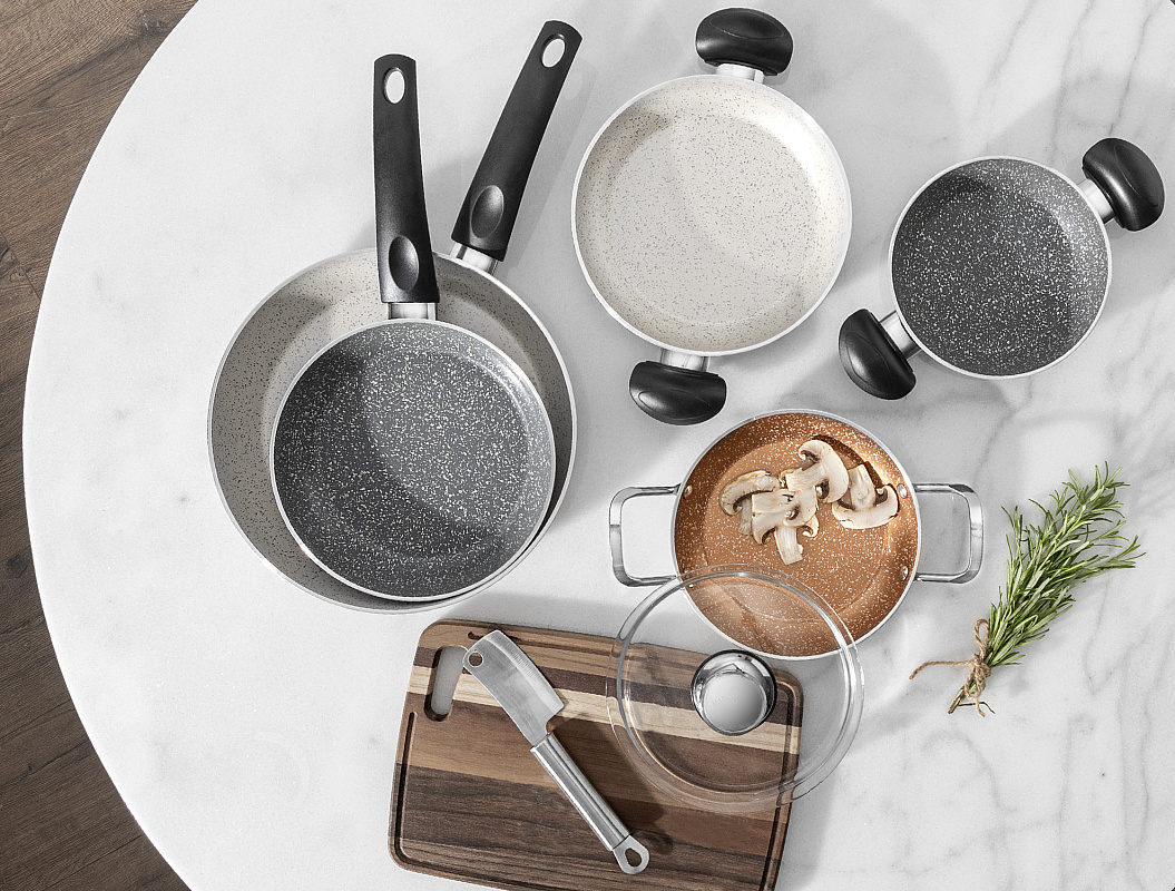 Набор сковородок Gordes Granite Look из 2 шт., 20-26 см. - алюминий
