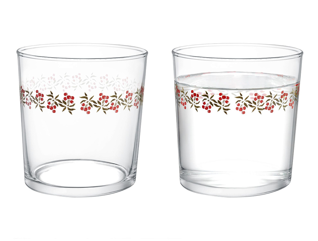 Набор стеклянных стаканов для напитков Pierretta-Cherry из 4 шт., 380мл