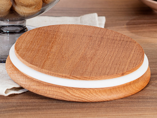 Контейнер для хранения с деревянной крышкой Marion 1600 мл. - темно-серый