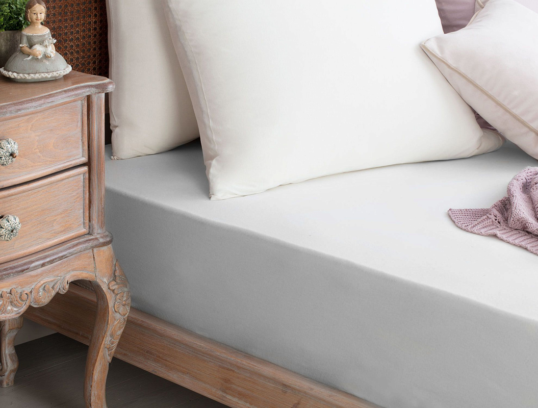 Простыня на резинке двуспальная Valeria 200x200 см, - хлопок