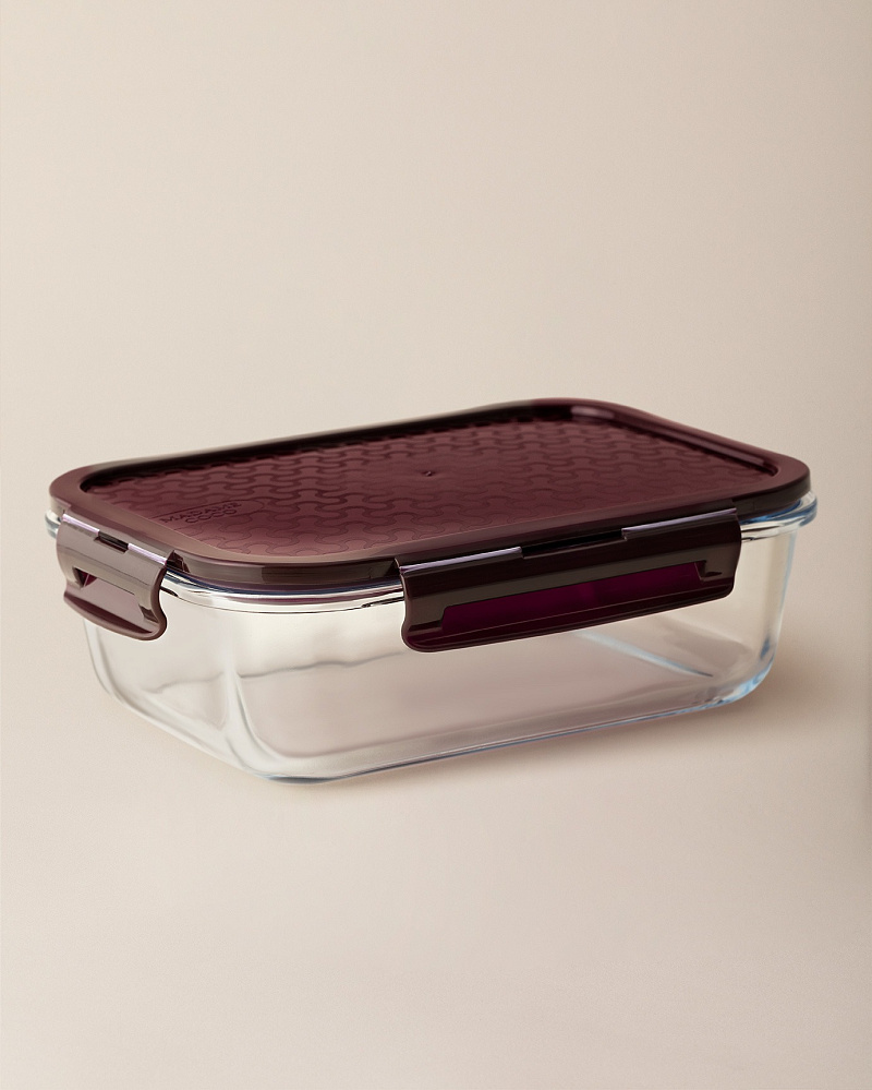 Ланчбокс Modena прямоугольный с крышкой 1,5 л. - боросиликатное стекло, пластик