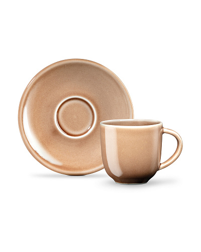 Кофейный набор Morane из 2 чашек и 2 блюдец, фарфор, 90мл - пудровый