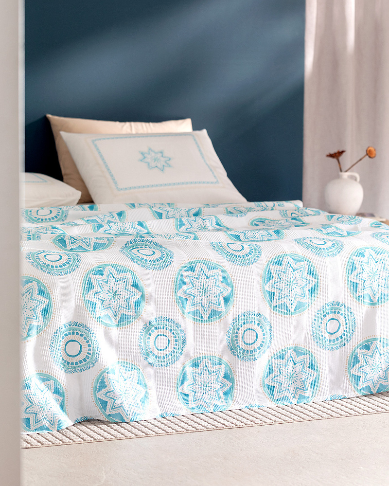 Комплект постельного белья полутораспальный Orva с вафельным покрывалом 160x240 см, хлопок