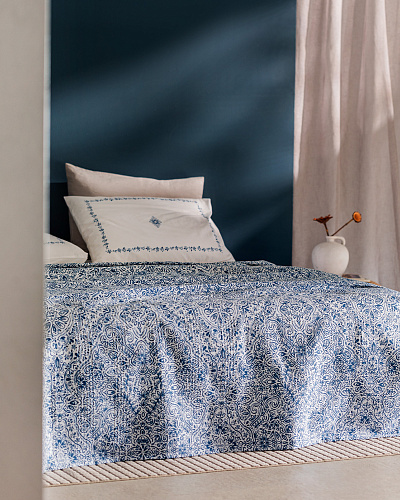 Комплект постельного белья двуспальный Jendi с вафельным покрывалом 240x260 см, - хлопок, лиоцелл