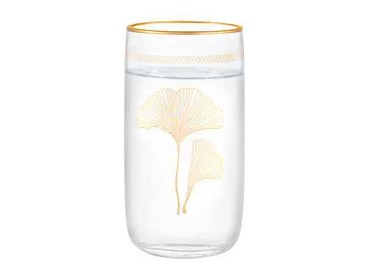 Набор стеклянных стаканов для напитков Musette Lovely Ginkgo Leaves из 4 шт., 365мл