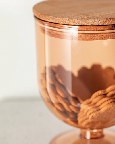 Контейнер для хранения продуктов Marion с крышкой 900 мл., 11.7x11.7x15.2 см. - янтарный