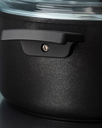 Набор посуды Titanium Professional из 7 шт., 18-22-26 см. - черный