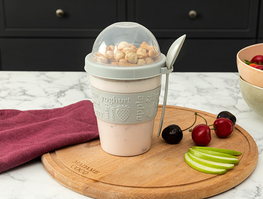 Ланч-бокс Pansy с ложкой 10x10x16 см. - нежно-зеленый